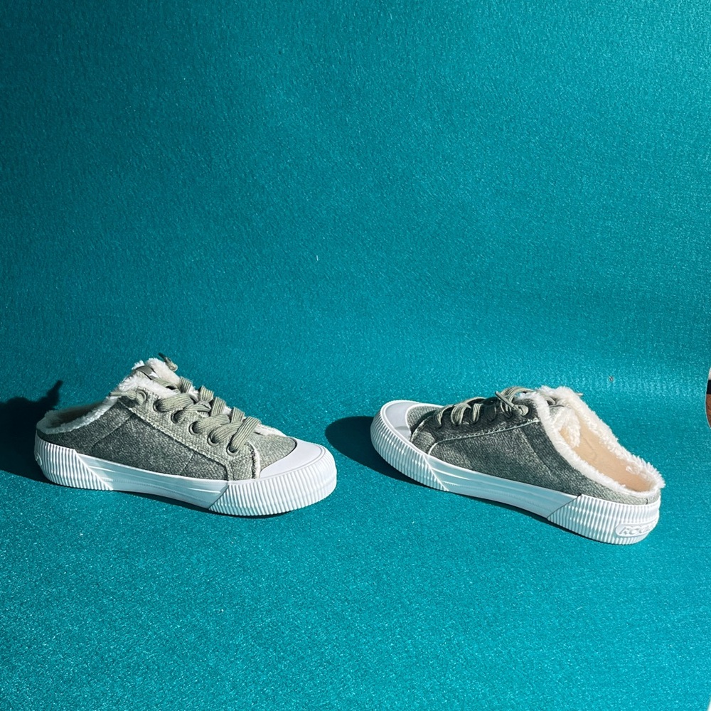 Rocket Dog Olive Slip-On Sneakers with Faux Fur